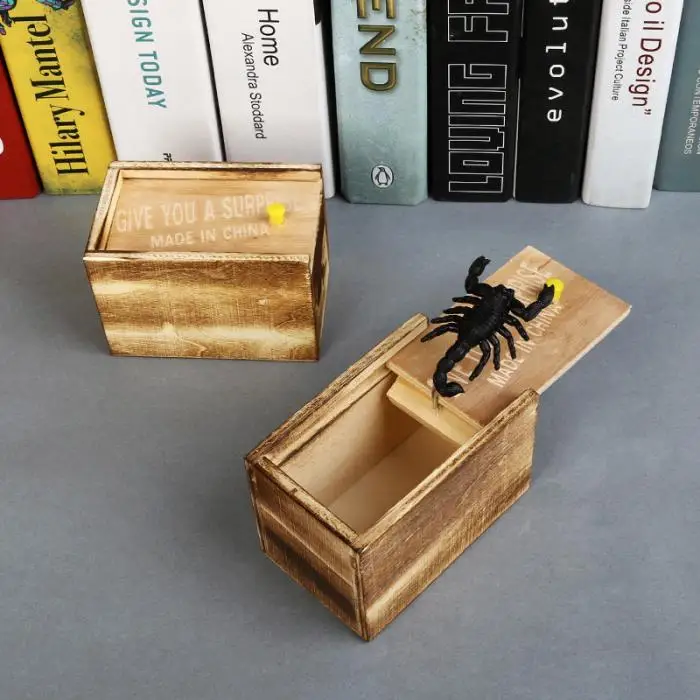 1 шт. Scare Box Scorpion шалость деревянный Scarebox шутка для Хэллоуина Xmas вечерние Y @ ZJF