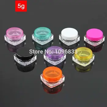 

5G Jar Square Bottom, 5G Plastic Cosmetic Cream Jars, Square Nail Beauty Box, Empty Packaging Box, Cream Jars, 50PCS/Lot