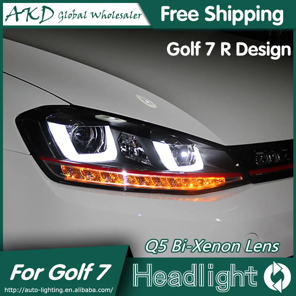 AKD Car Styling for VW Golf 7 Headlights 2013 2015 Golf7 LED Headlight