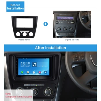

Harfey Car 2Din Stereo Frame Cover Trim Kit For Skoda Yeti 2014 with Manual AC OEM Fascia Auto Radio Dashboard Refitting Panel