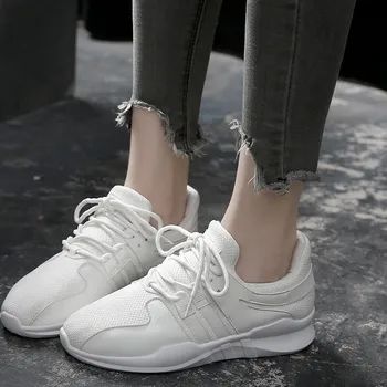 

2019 girl Jogging Sport running Shoes Woman autumn Comfortable Breathable Mesh Flats Female Sneakers E31-39