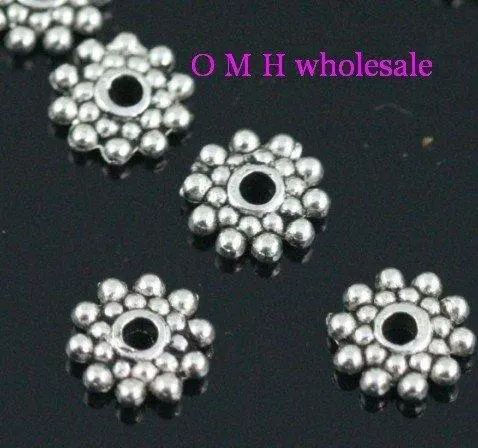 

OMH wholesaleFree ship 50pcs tibetan silver spacer beads Jewelry metal beads 8mm ZL170