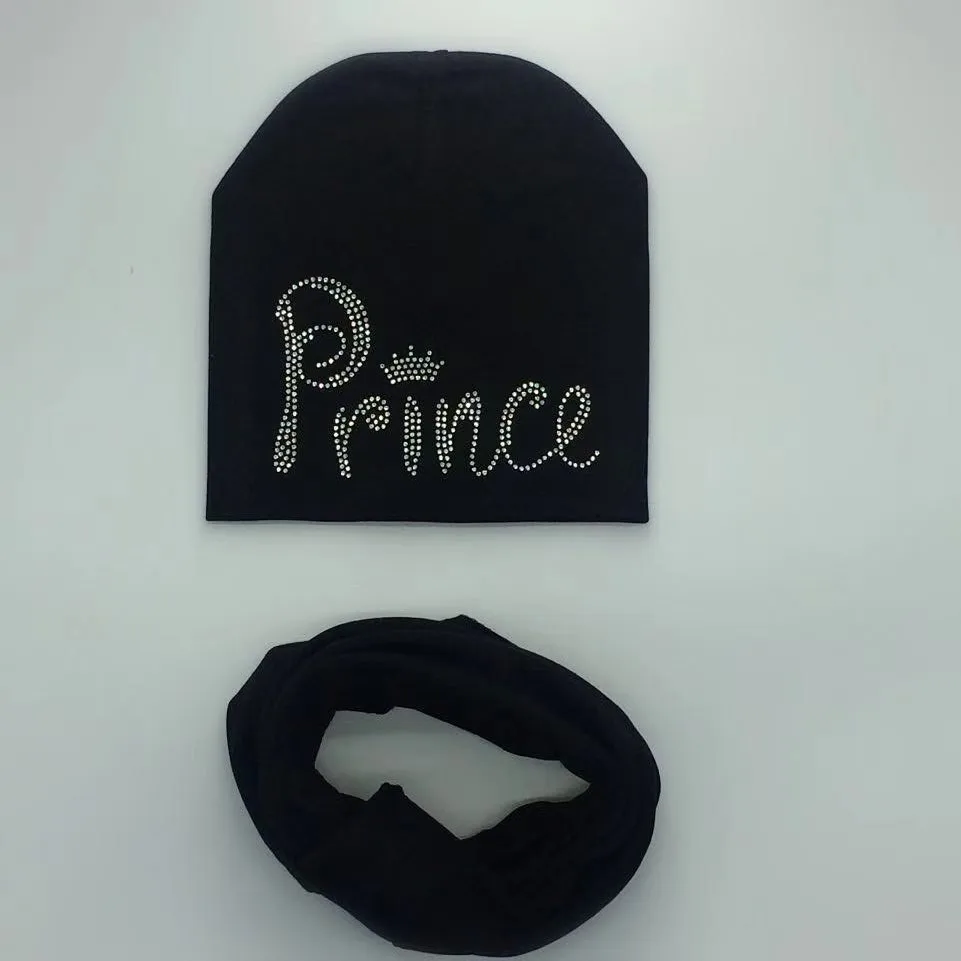 black p boy set Детская хлопковая шапка с искусственным мехом енота с бриллиантом и цветочной вышивкой для маленьких принцесс, шапка с бриллиантом, шапочка для девочек и мальчиков - Цвет: black p boy set