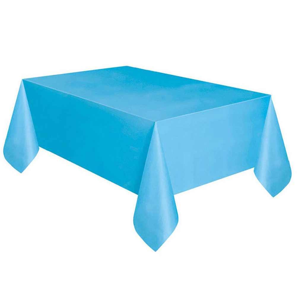 Одноцветная одноразовая скатерть, покрытие для стола, временная скатерть для дня рождения, свадебной вечеринки, белый, голубой, розовый цвет#919 - Цвет: Blue