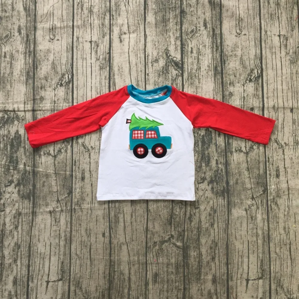 winter Christmas tree baby boy boutique t shirts clothes car trucker