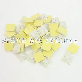 

25 Pcs White Plastic Sticky Cable Tie Mount Base 20 x 20 x 6mm