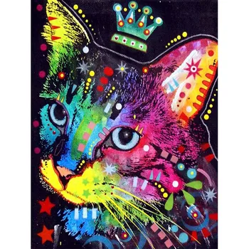 

CAMMITEVER Cat Diamond Painting Cross Stitch 5D Diamond Mosaic Embroidery Animal Full Dill Sets Handmade Home Decoration