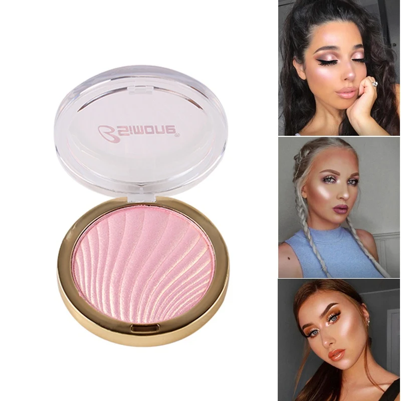 Shimmer Baked Highlighter Pressed Powder Waterproof Brighten Skin Color
