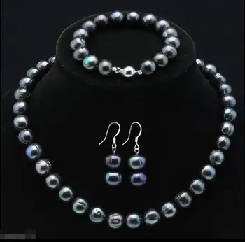 

Wholesale price 16new ^^^^Genuine 9-10mm Natural Akoya Freshwater Pearl Necklace Bracelet Earrings