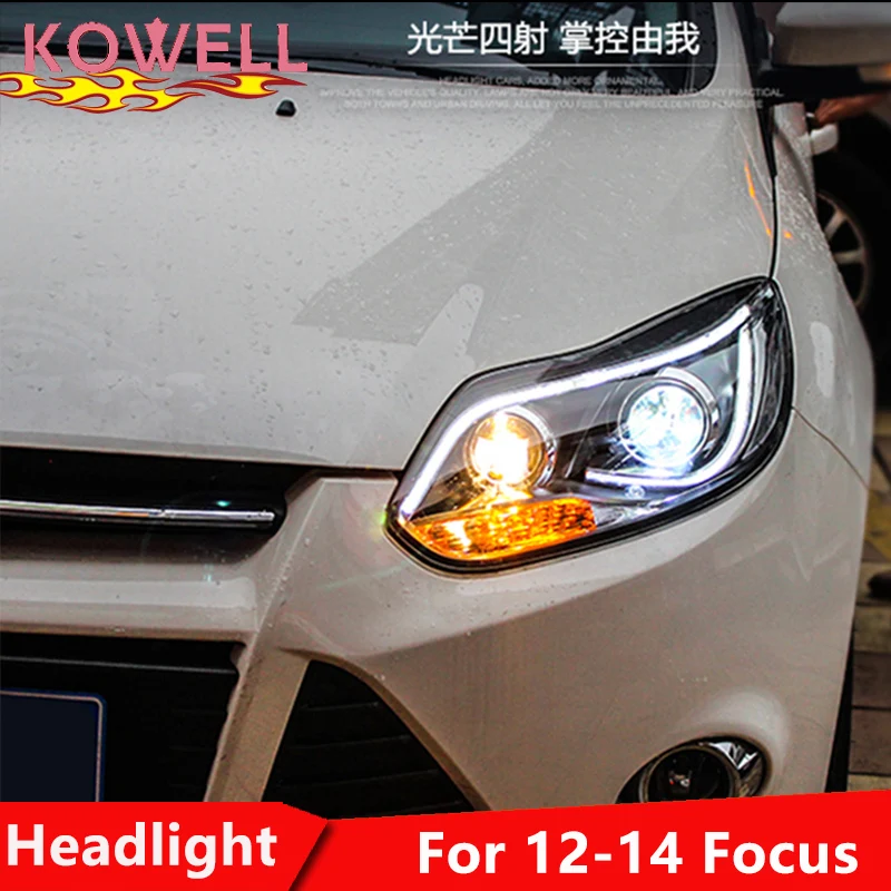 Автомобильный Стайлинг KOWELL для Ford Focus фары 2012 2013 2014 Передняя Светодиодная лампа DRL