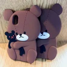 Забавный мультяшный 3D Медведь Игрушка-обнимашка куклы чехол для телефона для Apple IPhone X мягкий силиконовый защитный чехол для iphone 8, 8 Plus