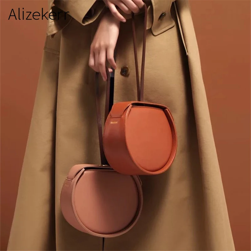 

Saddle Handbag Women Luxury Circular Small Round Shoulder Bag Female Half Moon Tote Designer Bags Famous Brand Women Bags 2019