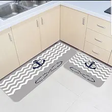 2 шт. кухонные подстилки и коврики набор серый и белый морской якорь домашний декор Нескользящая зона бегун входной коврик