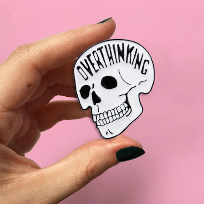 

Halloween Party ! Gothic Backpack Hats Accessories Classic Punk Skull Skeleton Hard Enamel Brooches Pins For Friends Gift