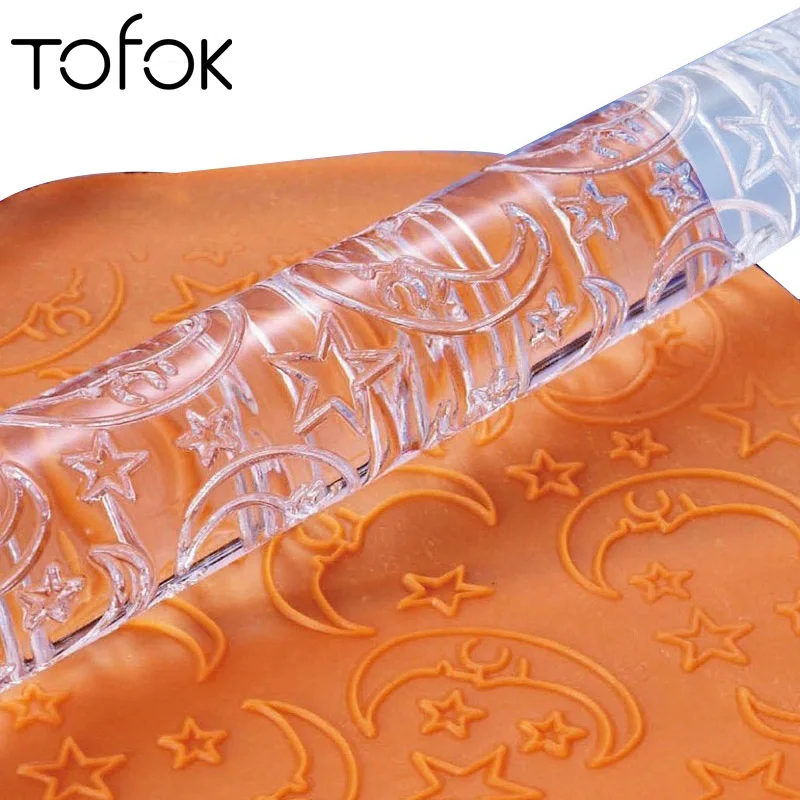 

Tofok Stars Moon Shape Acrylic Transparent Rolling Pin Non-stick Cake Decorating Utensils Suppliers Fondant Cake Embossing Tool