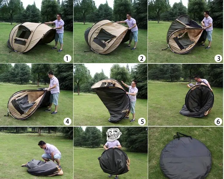 Barraca de Acampamento Prova de Vento Automático de um segundo Aberto Aberto de Viagem 5 8 Pessoa 280 200 120 cm Ultraleve Barraca Grande Impermeável à de Viagem Caminhadas Tendas 16 acampamento à prova dwindproof água à prova