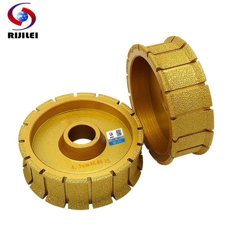RIJILEI 140*45*30 Brazing Diamonds Marble Sanding Disc use for machine Double bevel edging discs Marble grinding disc MX40 angle-grinder-discs