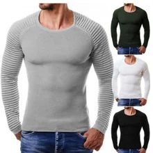 ZOGAA/осенне-зимний мужской вязаный свитер для мальчиков, повседневный вязаный пуловер с длинными рукавами, мужская рубашка с круглым вырезом, тонкий однотонный вязаный свитер