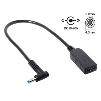 

10pcs/lot USB 3.1 Type C USB-C to DC 20V 4.5 3.0mm Dell HP Power Plug PD Emulator Trigger Charge Cable for Laptop