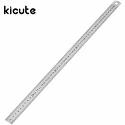 Kicute шт. 1 шт. высокое качество двусторонняя весы нержавеющая сталь прямой линейка измерительный инструмент 50 см школы и офиса