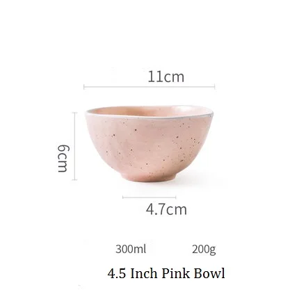 Корейский стиль, керамическая двухцветная посуда, домашняя тарелка для стейка, обеденная чаша, миска для риса, обеденная тарелка для завтрака - Цвет: 4.5 Inch Pink Bowl