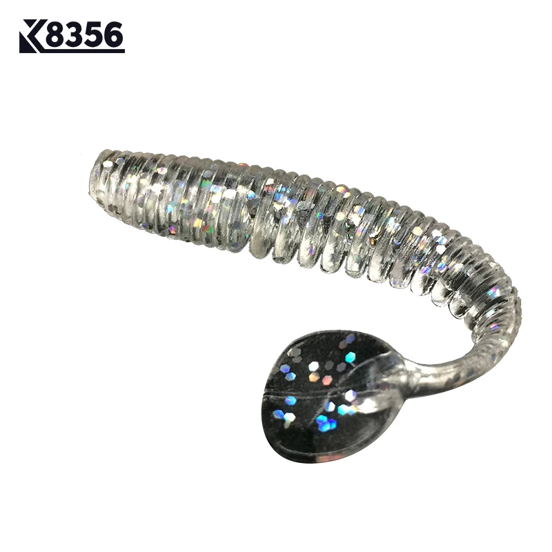 

K8356 5Pcs 8.5cm PVC T Tail Fishing Lures Emulational Serrated Transparent Soft Lure Artificial Bait Swimbaits Fishing Tackle