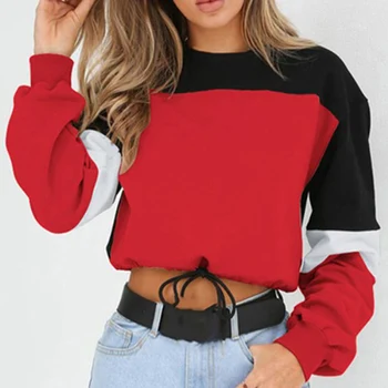 

Bigsweety Womens Striped Sweatshirt 2018 Autumn Casual Long Sleeve Hooded Pullover Hoodies Hit Color JumperTracksuits Sportswear