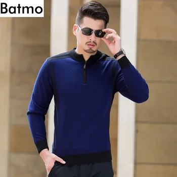 

Batmo 2018 new arrival autumn&winter high quality navy blue casual sweater men,men's casual sweaters plus-size M-8XL 9886