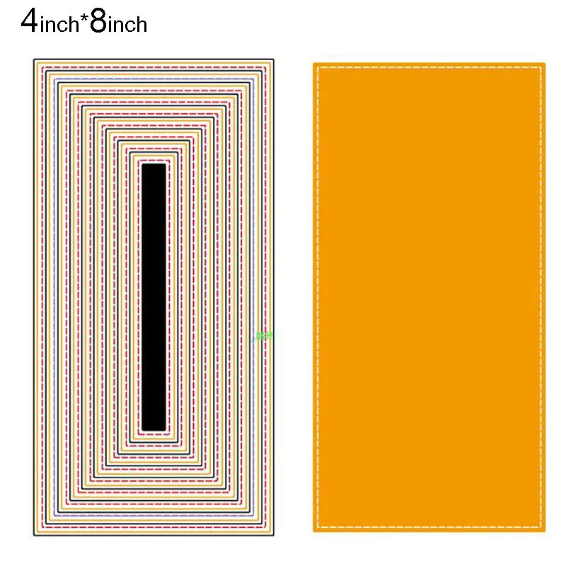 

Stitched Rectangle metal cutting Dies Scrapbooking Steel Craft Die Cuts create Emboss paper art card make Stencil 100*205mm