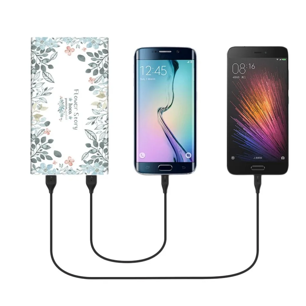 HOCO Power Bank 13000 mah portable External Battery powerbank floral Printed Dual USB Charger power supply for mobile phones
