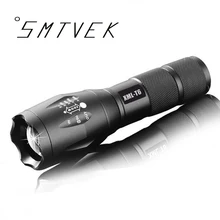100% Authentic E17 6000 Lumens 5-Mode CREE XM-L T6 LED Flashlight Zoomable Focus Torch by 1*18650 or 3*AAA Free shipping