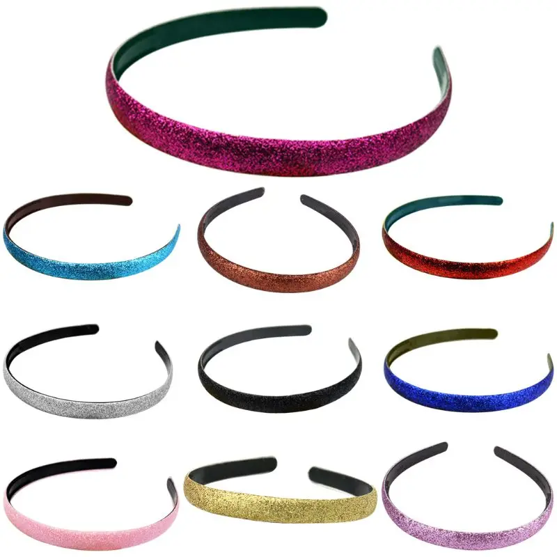 

Fashion Girls Women Glitter Headbands Hoop Hair Plastic Hair Accessories