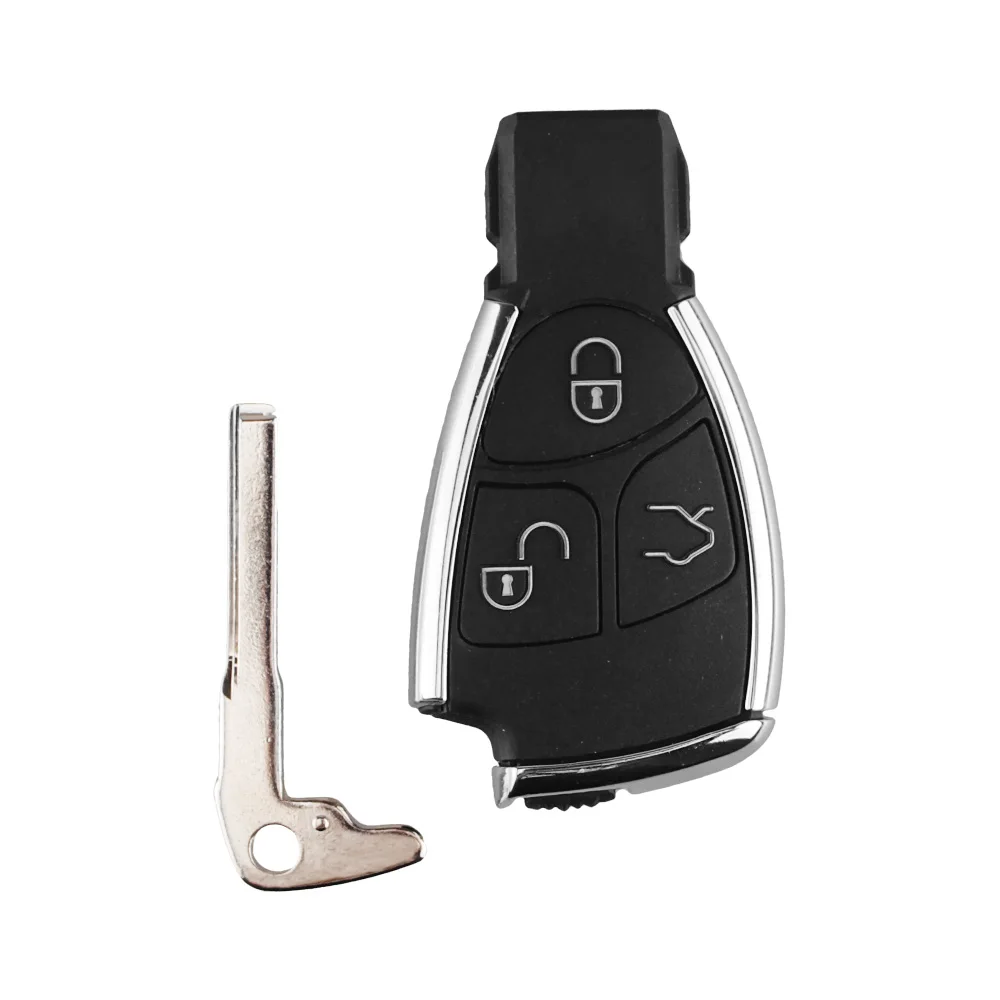 KEYYOU 3 кнопки дистанционного Авто смарт ключ чехол для Mercedes Benz B C E ML S CLK CL GL W211 хромированный стиль с держателем батареи