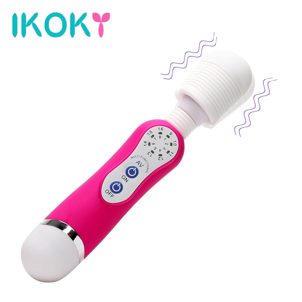 Волшебный вибратор IKOKY палочка AV 16 скоростей секс игрушки для женщин Стимулятор