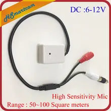 Mic 50-100 Square Meters Mini CCTV Security Surveillance Microphone Audio Input For1080P Wifi IP Cameras DVR NVR Security System