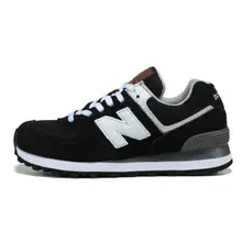

2018 New Leather and Mesh Breathable 574 Running Shoes for Men Outdoor nbmaterial Sport shoes Black Eur 36-44