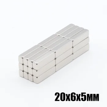 

50pcs 20x6x5 mm N35 Strong Square NdFeB Rare Earth Magnet 20*6*5 mm Neodymium Magnets 20mm x 6mm x 5mm