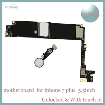 

Raofeng high quality with touch id 256gb for iphone 7 plus motherboard 5.5inch unlocked ios mainboard with chips Logic Boards