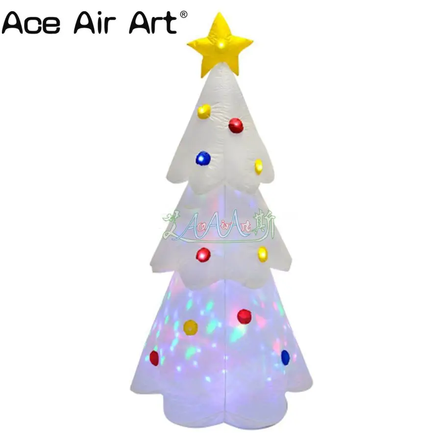 

New Design Outdoor white oxford fabric made with Colorful LED Lighting Inflatable Christmas tree