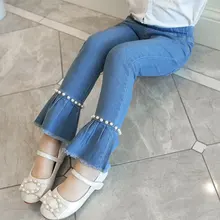 Casual Kids Jeans for 4 5 6 7 8 9 10 11 12 13 Year Old Girls 2019 New Fashion Girls Jeans with Pearl Children Pants Trousers eaboutique 2018 new street fashion rock star kids summer big holes jeans for girls jeans 2 6 years old