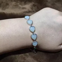 Натуральный и нефритом 5 в форме сердца браслет, с яшмой небольшие бусины инкрустированные bracelet1391