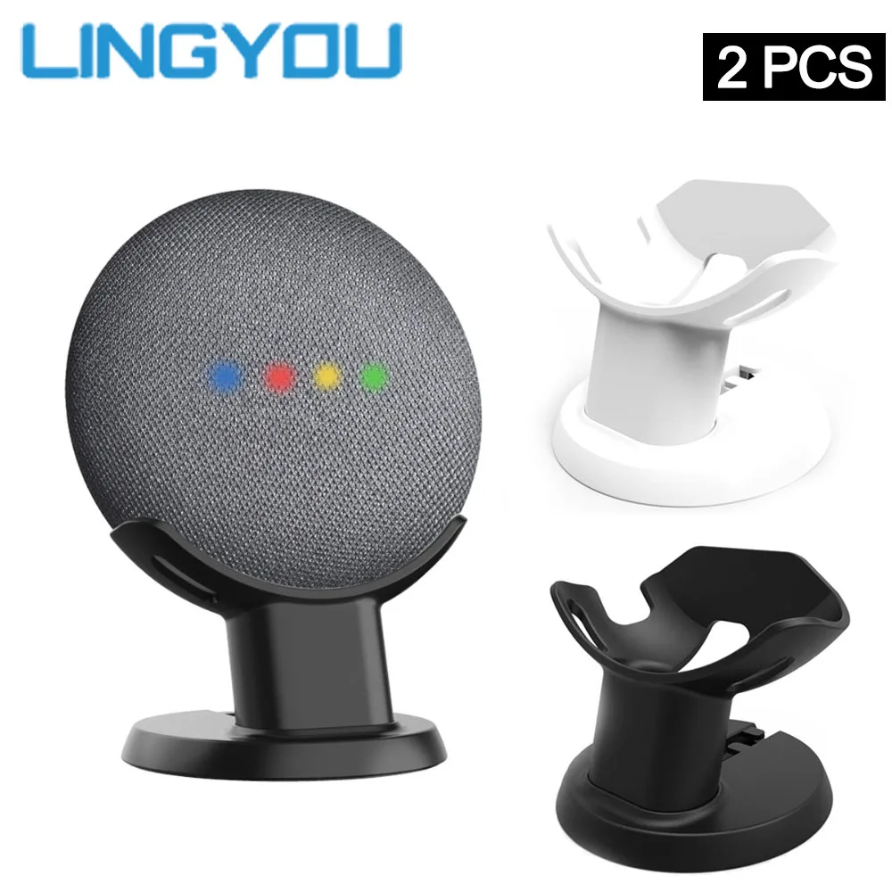  2Pcs Google Home Mini Desktop Stand Holder Voice Assistants Compact Table Holder Case Plug In Kitch