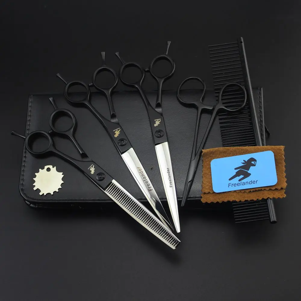 

Freelander Professional Pet Grooming Scissors Set 7 In,Straight & Thinning & Curved Scissors For Dog Grooming,Pet Shears Makas