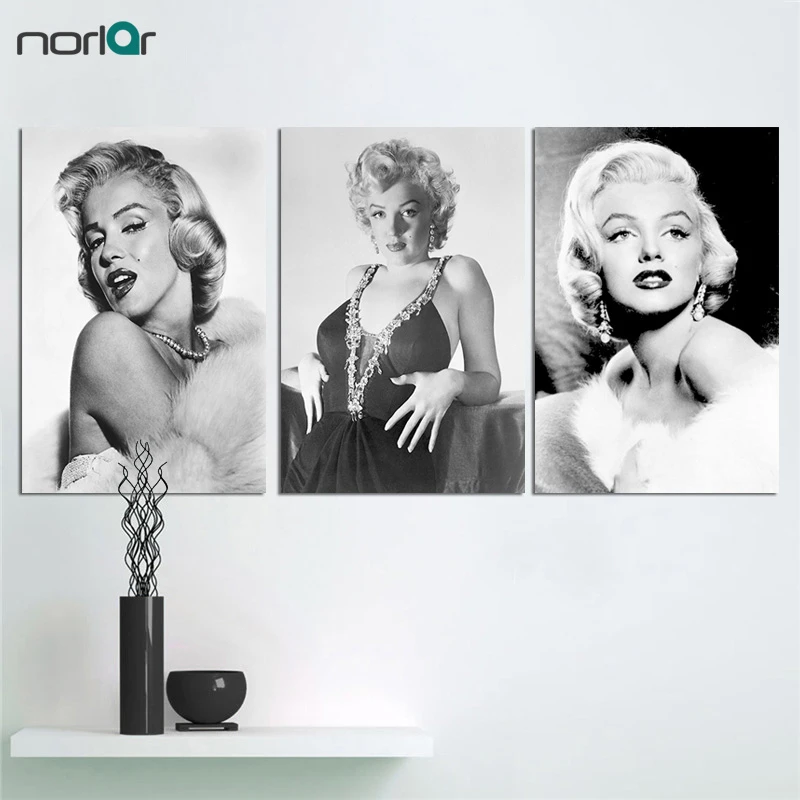 Classic Marilyn Monroe Canvas Painting Colorful Art Wall Modern Decor Frameless