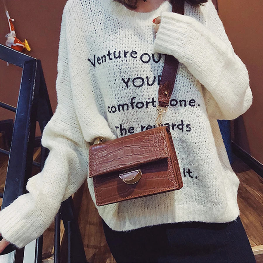 

Casual Alligator Crossbody Bags For Women Crocodile Pattern Pu Leather Messenger Bag Women Shoulder Messenger Bag Small Purse