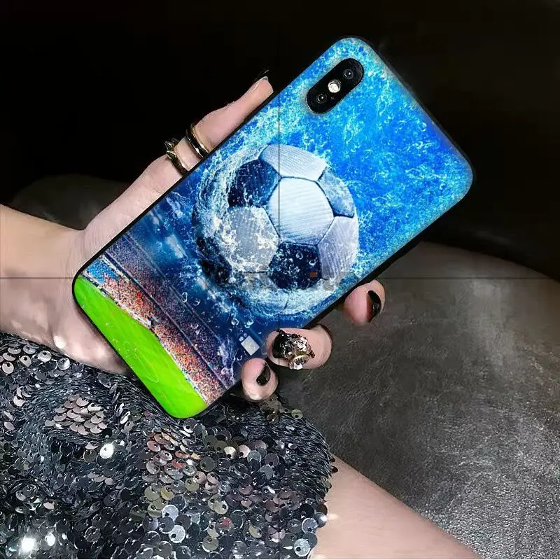 Football Soccer Ball on water burning fire