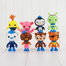 8 sztuk/partia Octonauts figurki zabawki Peso kapitan Barnacles Kwazii Shellington Dashi Tweak Inkling Brinquedos prezent dla dzieci