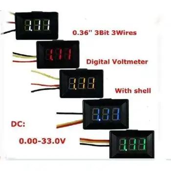 

0.36" 3wire Digital Voltmeter 0-33.0V LED DC Volt tester meter motorcycle Voltage Battery 12v 24v car