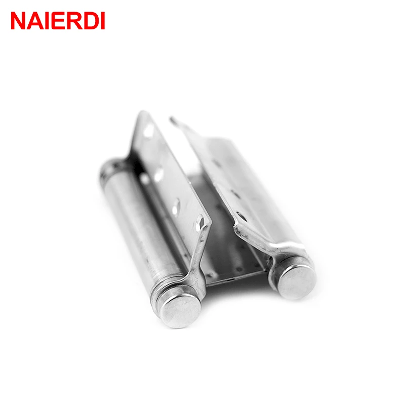 2PCS NAIERDI 3-5 Inch Double Action Spring Door Hinge Stainless Steel Rebound Hinges For Cafe Swing Western Furniture Hardware