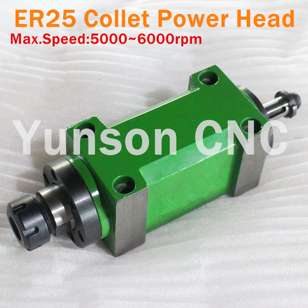 

ER25 Collet Chuck Max. 5000~6000rpm. Power Head Power Unit 1500W 1.5KW 2hp Machine Tool Spindle for Drilling/Milling/Boring
